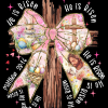 He Is Risen Cross With Bow-2 DTF Transfer