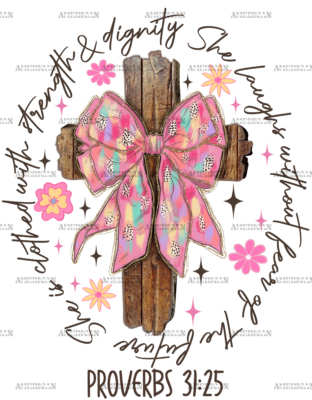 He Is Risen Cross With Bow-3 DTF Transfer