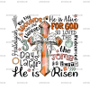 He Is Risen Cross With Bow-4 DTF Transfer