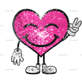 Smiley Heart Patch (Large/Sequin)
