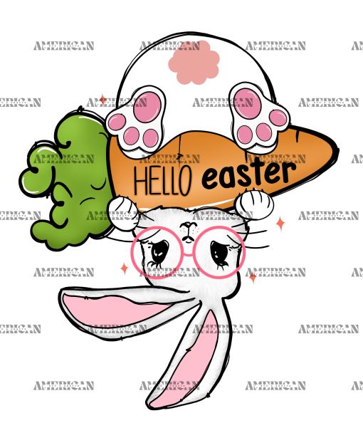 Hello Easter Inverted DTF Transfer