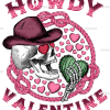 Howdy Valentine Cactus Skull DTF Transfer