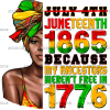 Juneteenth 1865 Because My Ancestors Weren't Free In 1776 Woman DTF Transfer