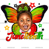 Juneteenth Afro Girl Butterfly-1 DTF Transfer