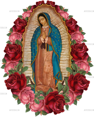 Lady Of Guadalupe Rose Frame Dtf Transfer