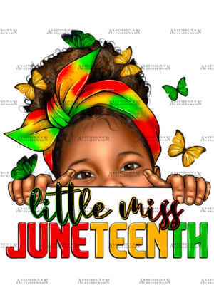 Little Miss Juneteenth Afro Girl DTF Transfer