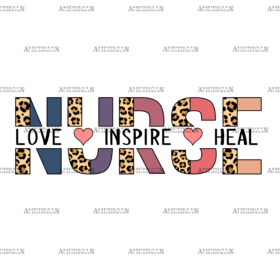 Love Inspire Heal Nurse UV DTF Transfer