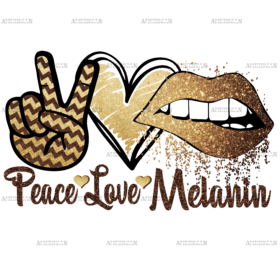 Love Peace Melanin Lips DTF Transfer