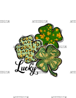 Lucky Four Leaf Clovers DTF Transfer