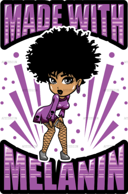 Made With Melanin Purple DTF Transfer