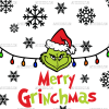 Merry Grinchmas Lights UV DTF Transfer