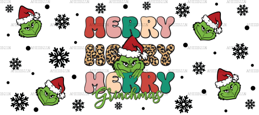 Merry Merry Merry Grinchmas UV DTF Transfer
