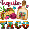 Mexican Tequila And Taco Dtf Transfer