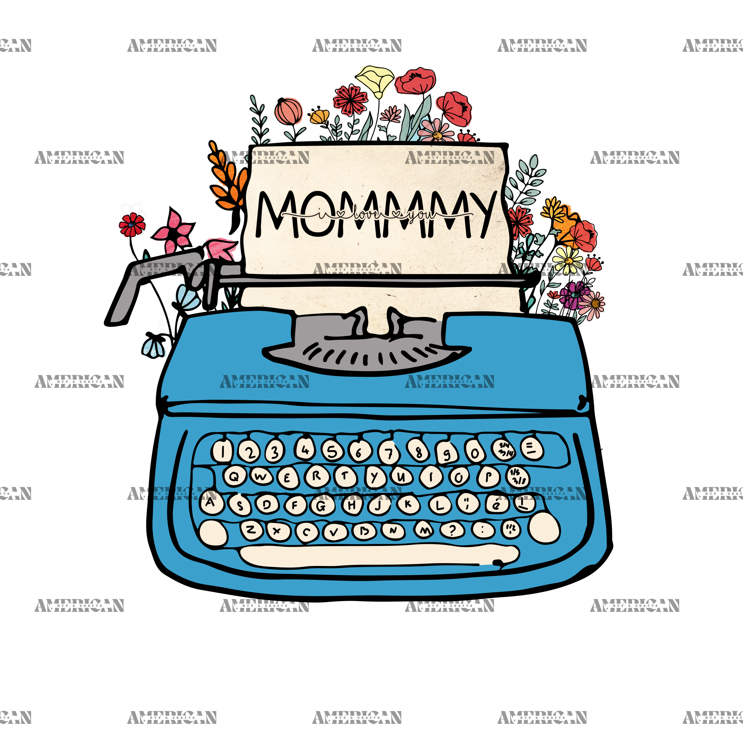 Mommy I Love You Typewriter DTF Transfer