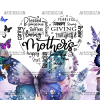 Mother Purple Butterflies UV DTF Transfer