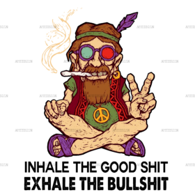 Old Hippies Dont Die Inhale The Good Shit Exhale DTF Transfer