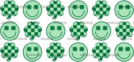 Patricks Leaves And Smiles UV DTF Transfer