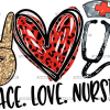 Peace Love Nursing Red UV DTF Transfer
