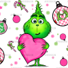 Pink Heart Grinch UV DTF Transfer