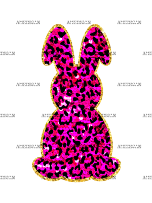 Pink Leopard Bunny DTF Transfer