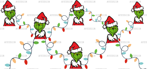 Red Hat Grinch Lights UV DTF Transfer