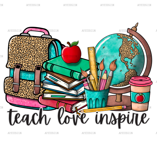 Teach Love Lnspire Leopard DTF Transfer