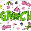 The Pink Grinch UV DTF Transfer