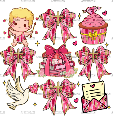 Valentine Bows-1 DTF Transfer