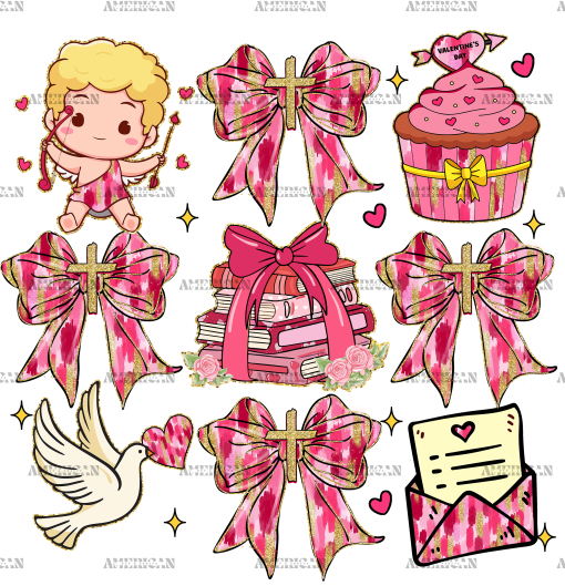 Valentine Bows-1 DTF Transfer
