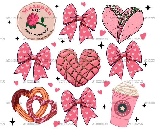 Valentine Bows-4 DTF Transfer