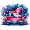 Valentine Gnomie Truck-10 DTF Transfer