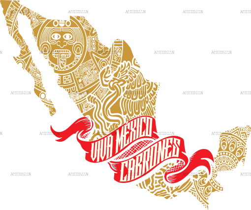 Viva Mexico Cabrones Map Dtf Transfer