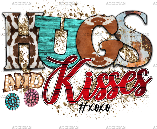 Western Hugs And Kisses DTF Transfer