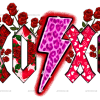 Xoxo Bolt Rose DTF Transfer