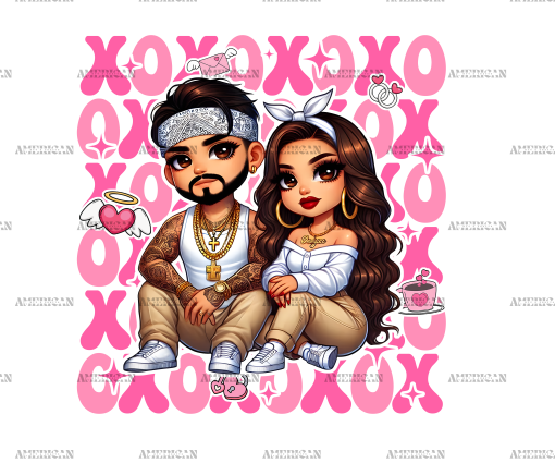 Xoxo Couple-4 DTF Transfer
