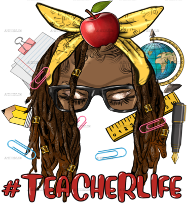 Afro Teacher Life DTF Transfer