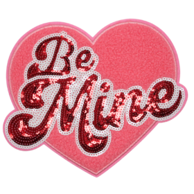 Be Mine Pink Heart Patch (Large/Chenille)