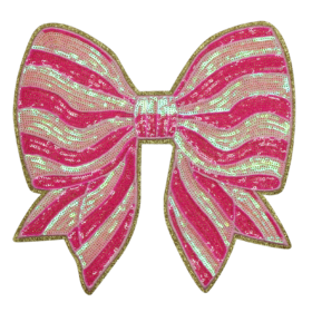 Pink Bow Patch (Large/Sequin)