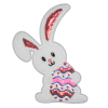 Easter White Bunny Patch (Large/Chenille)