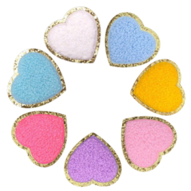 Heart on Gold Patches (Small/Chenille)