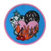 Disco Fire Heart Patch (Small/Embroidery)