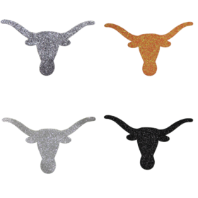 Longhorn Skull Glitter Patch (Small/Embroidery)