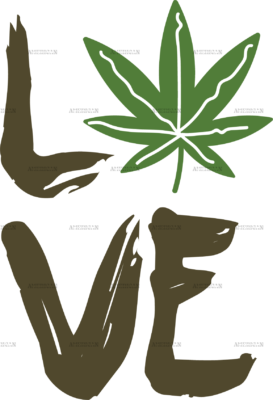 Love weed flower DTF Transfer