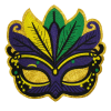 Mardi Gras Glitter Mask Patch (Large/Embroidery)