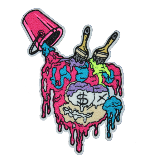 Pink Paint Bucket Head Patch (Large/Chenille)