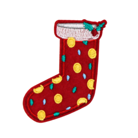 Christmas Red Stocking Patch (Small/Embroidery)