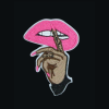 Shhh Pink Lips (Small/Embroidery)