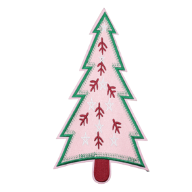 Pink Christmas Tree Patch (Large/Chenille)