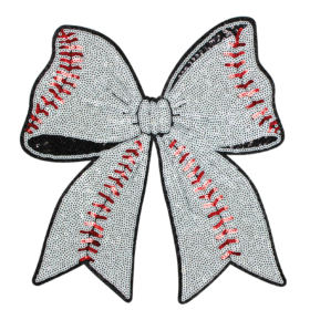Softball Bow Patch (Large/Sequin)