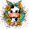 Baby Cow Splash DTF Transfer